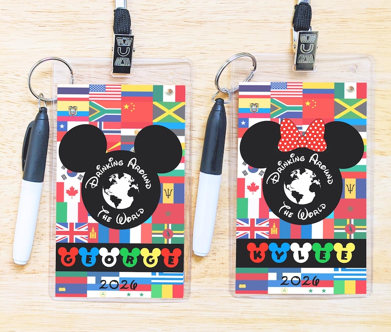 Drink Around the World Passport Lanyard, Epcot Drink Passport, World Showcase, Drinking Around Epcot - Personalization Available Personalized 2026