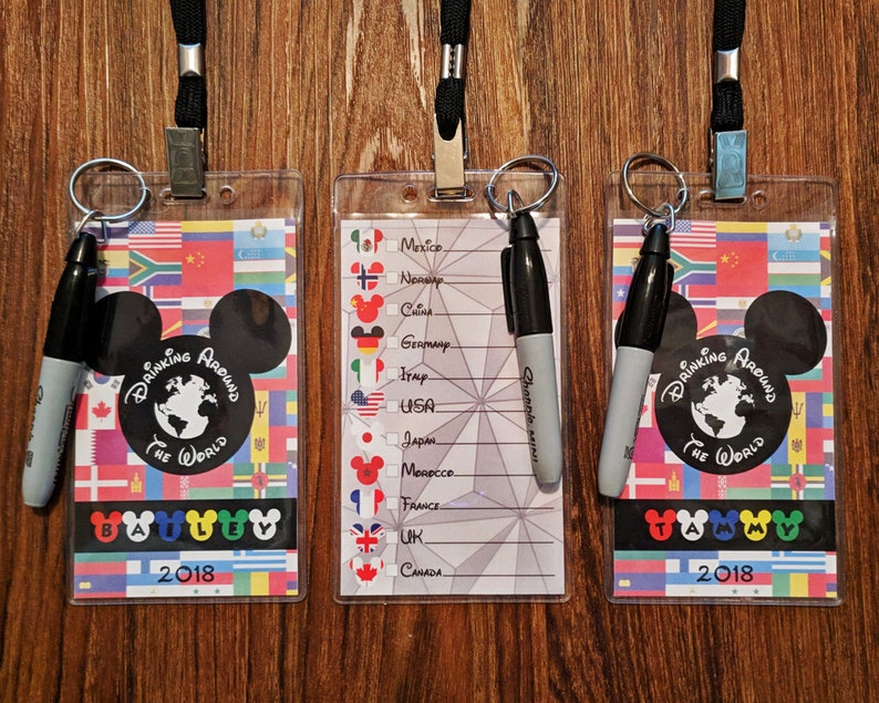 Drink Around the World Passport Lanyard Epcot Drink