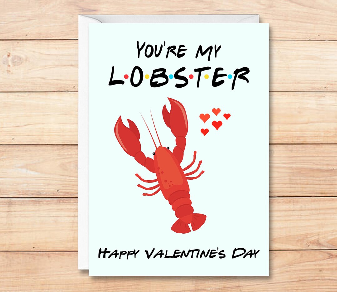 Friends Lobster Valentine's Day Card, Friends Valentine Card, Lobster
