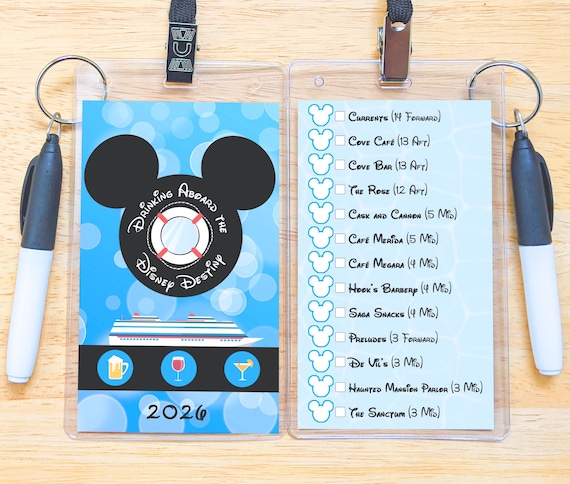Cruise Line DCL Bar Crawl Passport Lanyard - Drink Aboard the