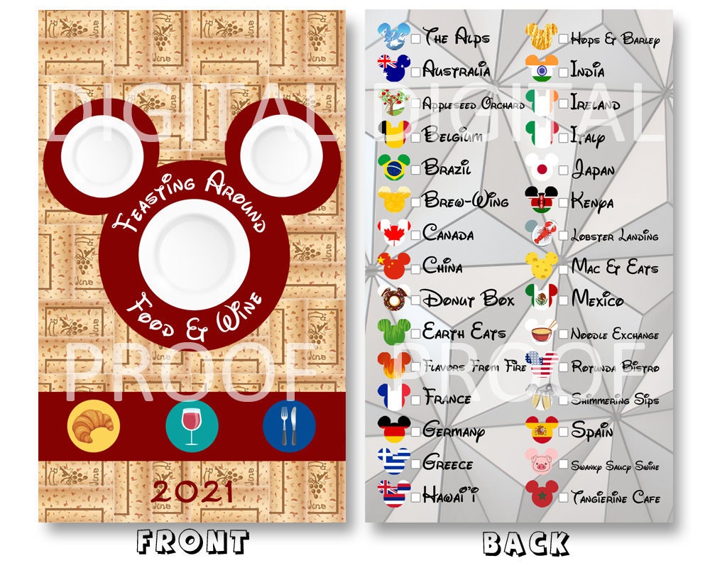 Epcot Food & Wine Festival Passport Printable 2021 - INSTANT DOWNLOAD