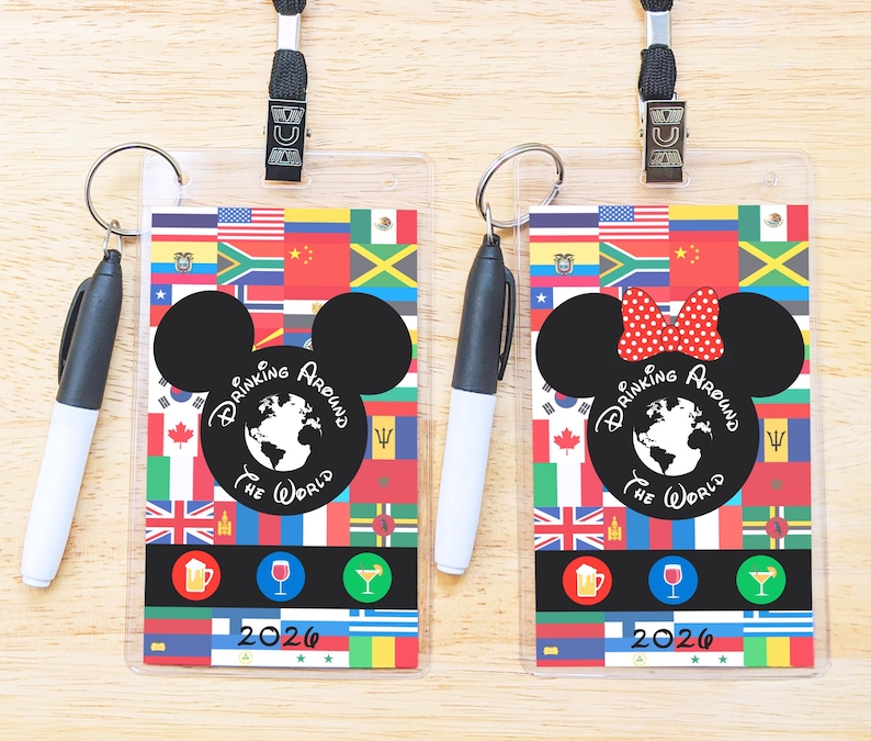 Drink Around the World Passport Lanyard, Epcot Drink Passport, World Showcase, Drinking Around Epcot - Personalization Available Nonpersonalized 2026