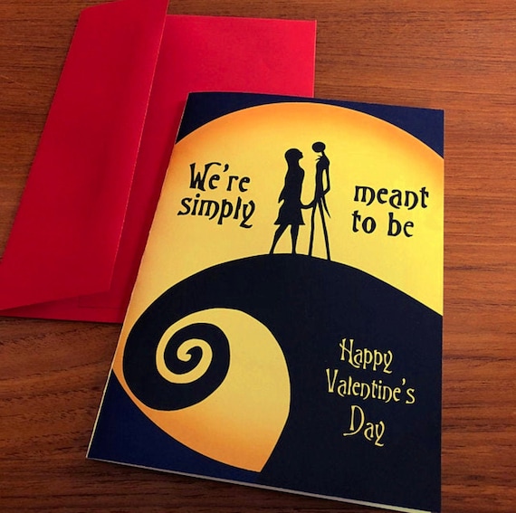Nightmare Before Christmas Valentine's Day Card Nightmare Etsy UK