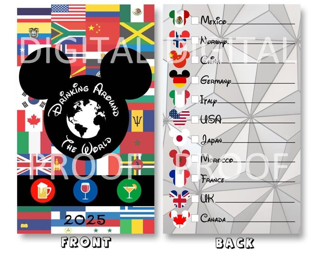 Drink Around the World Passport, Printable Epcot Drink Passport ...