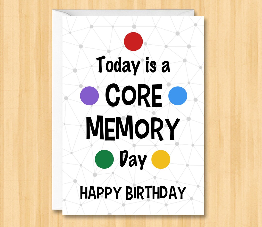 Inside Out Birthday Card, Core Memory Day Card, Today is a Core Memory