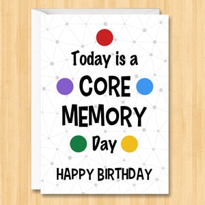 Inside Out Birthday Card, Core Memory Day Card, Today Is a Core Memory Day Happy Birthday