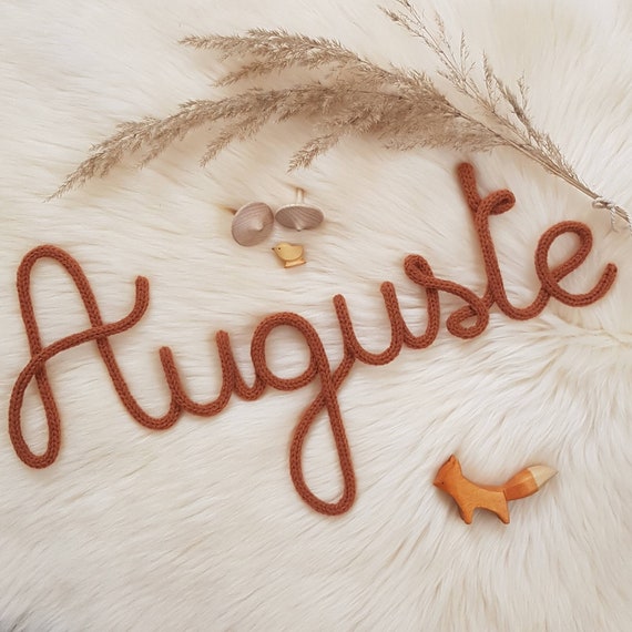 First Name In Natural Wool Knitted Decoration Personalized Etsy First Name In Natural Wool Knitted Decoration Personalized Etsy