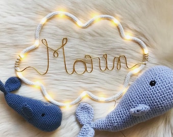 Personalized night light - First name knit night light - Baby night light