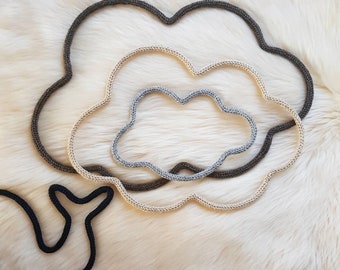 Natural wool cloud / Knitted decoration for children's room