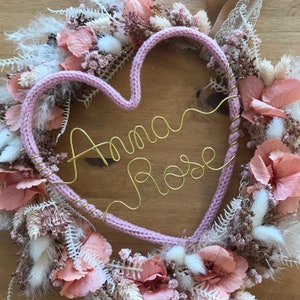 Personalized heart in natural wool / Personalized gift