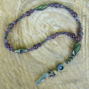 Clarity Amethyst Prayer Bead Druid Pagan Meditation Beads Crystals