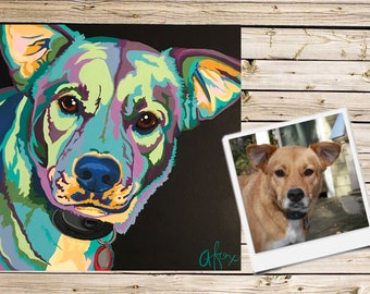 Colorful Pet Portrait, Customizable Painting