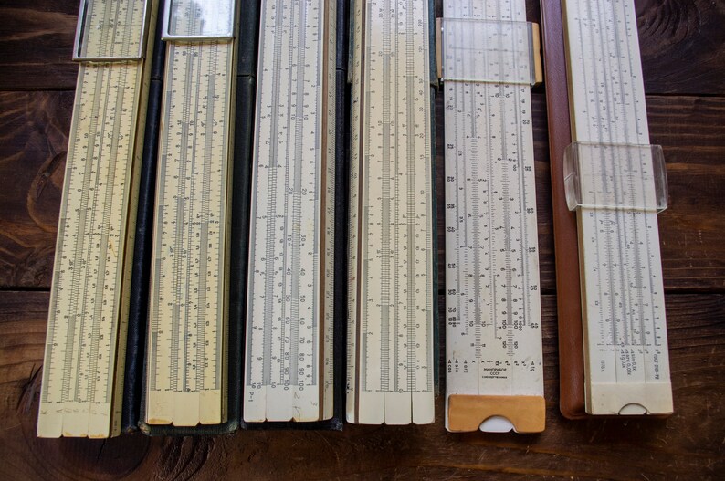 Vintage slide rule set. Etsy