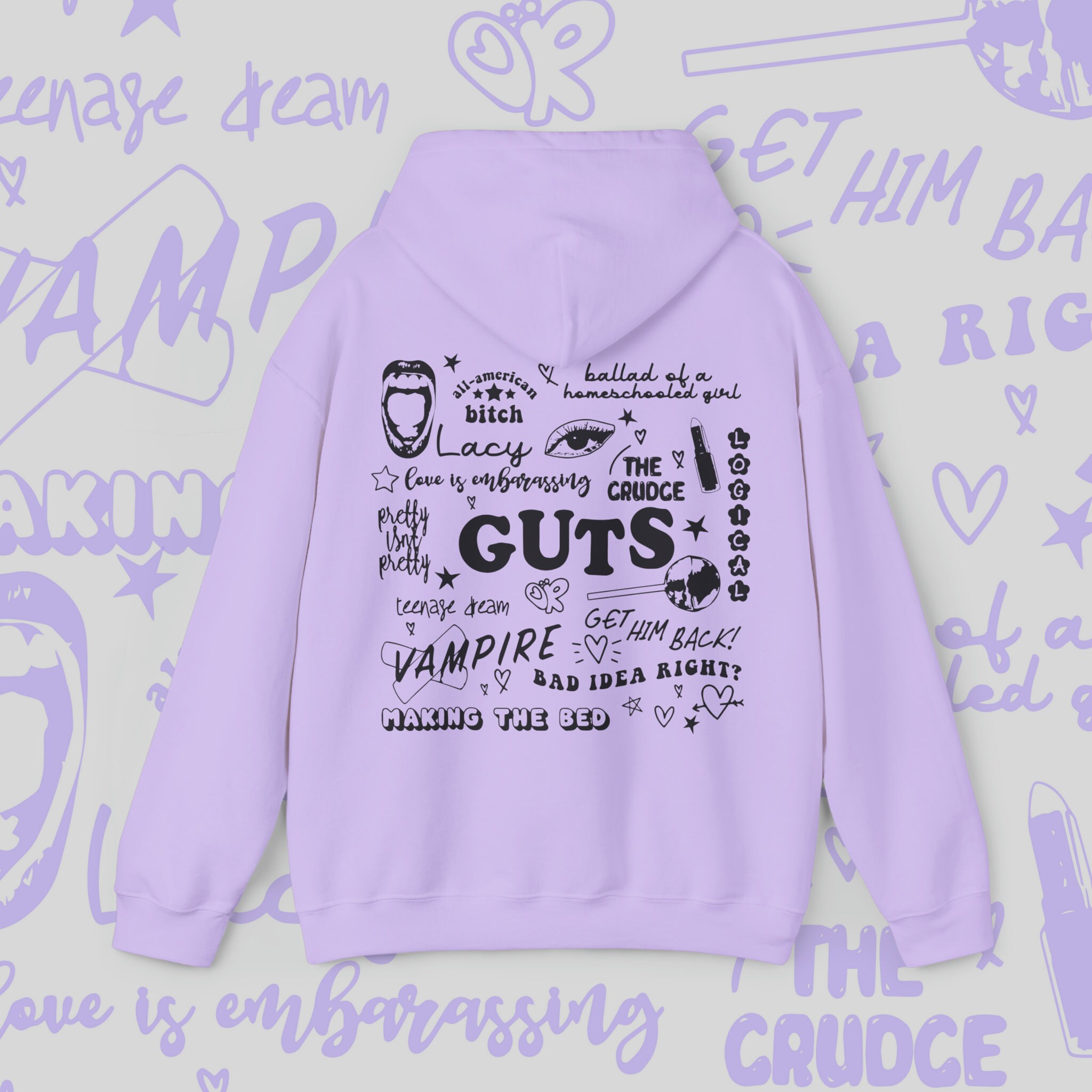 Discover Olivia Rodrigo Guts Hoodie | Olivia Rodrigo Merch | Unofficial Guts Tour Merch | Olivia Rodrigo Sour | Olivia Rodrigo Jumper