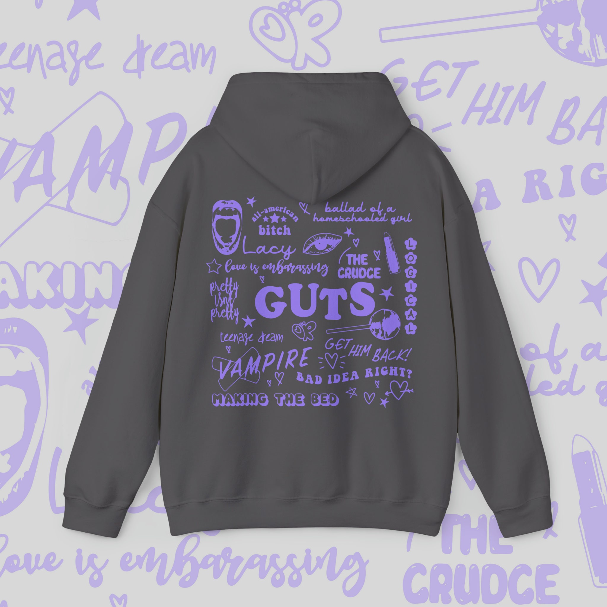 Discover Olivia Rodrigo Guts Hoodie | Olivia Rodrigo Merch | Unofficial Guts Tour Merch | Olivia Rodrigo Sour | Olivia Rodrigo Jumper