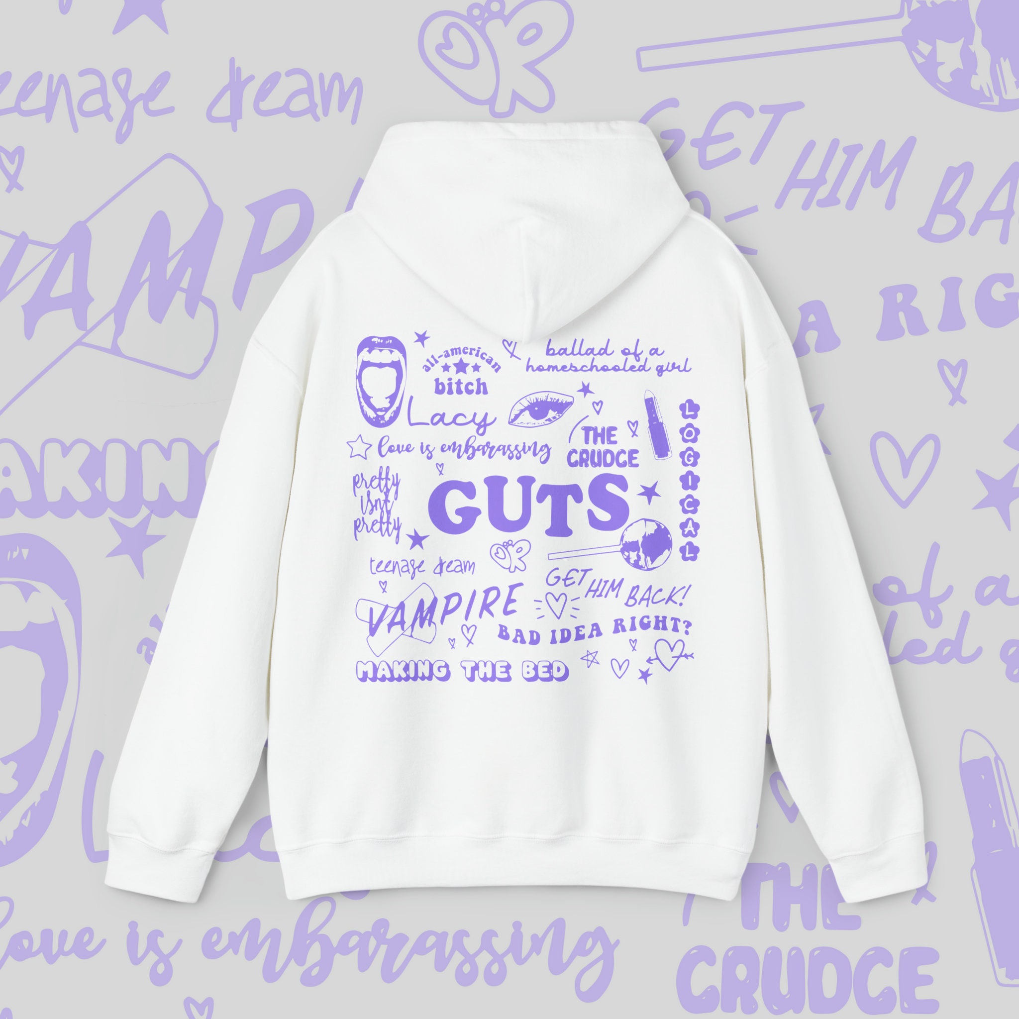 Discover Olivia Rodrigo Guts Hoodie | Olivia Rodrigo Merch | Unofficial Guts Tour Merch | Olivia Rodrigo Sour | Olivia Rodrigo Jumper