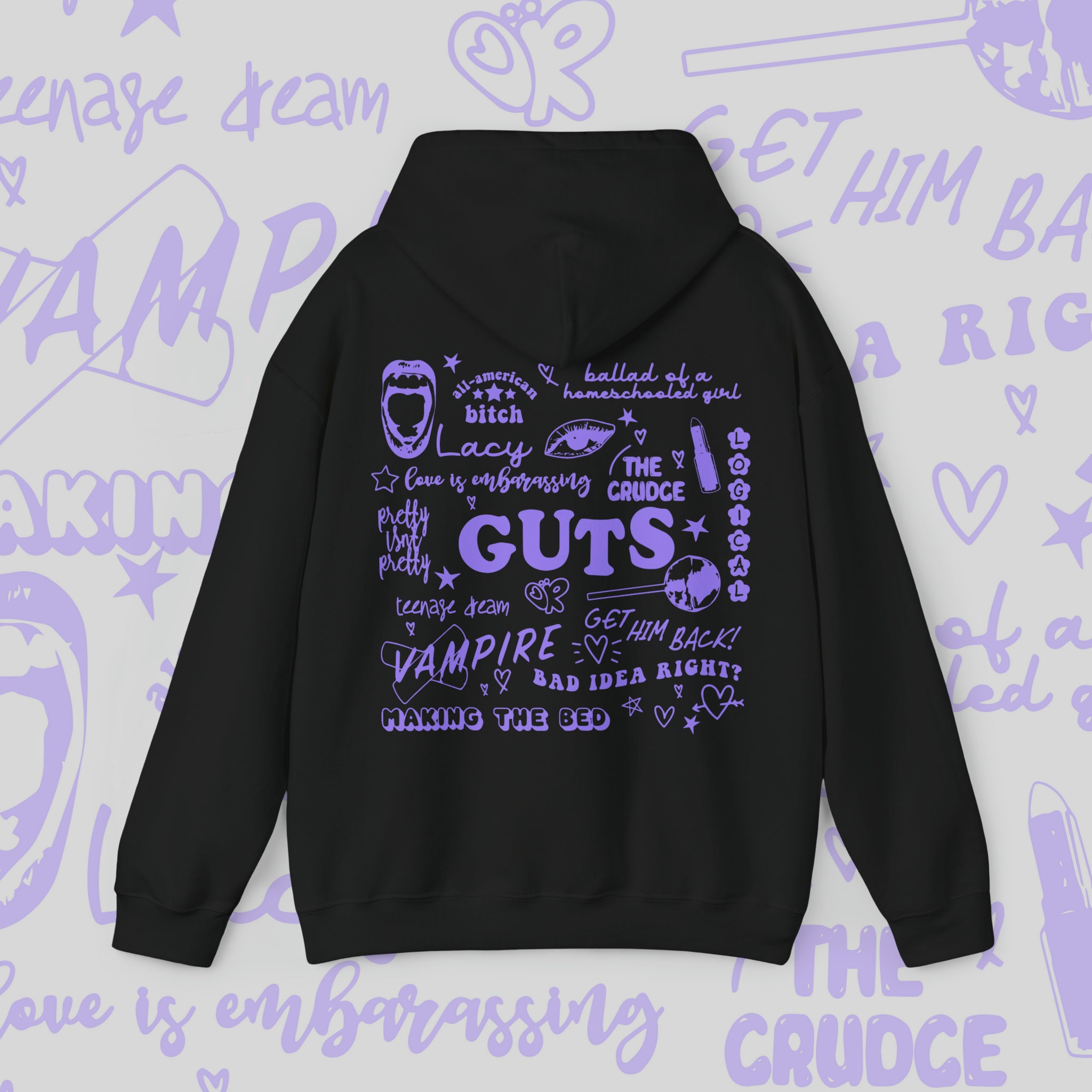 Discover Olivia Rodrigo Guts Hoodie | Olivia Rodrigo Merch | Unofficial Guts Tour Merch | Olivia Rodrigo Sour | Olivia Rodrigo Jumper