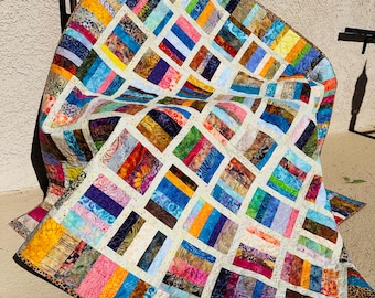 Handmade quilt, Colorful Batik