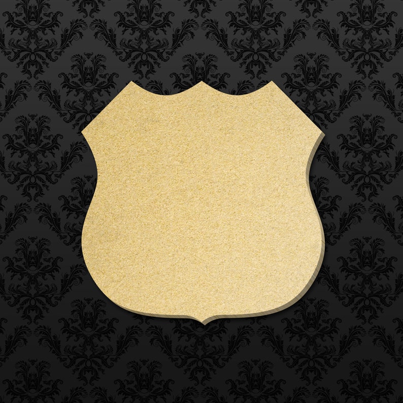 Accessories Police Badge Shield Wood Cutout Shape A