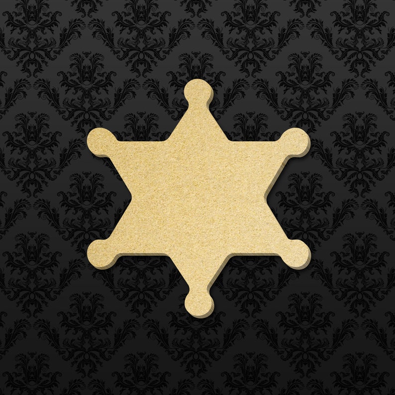 Accessories Sheriff Badge Wood Cutout Shape A
