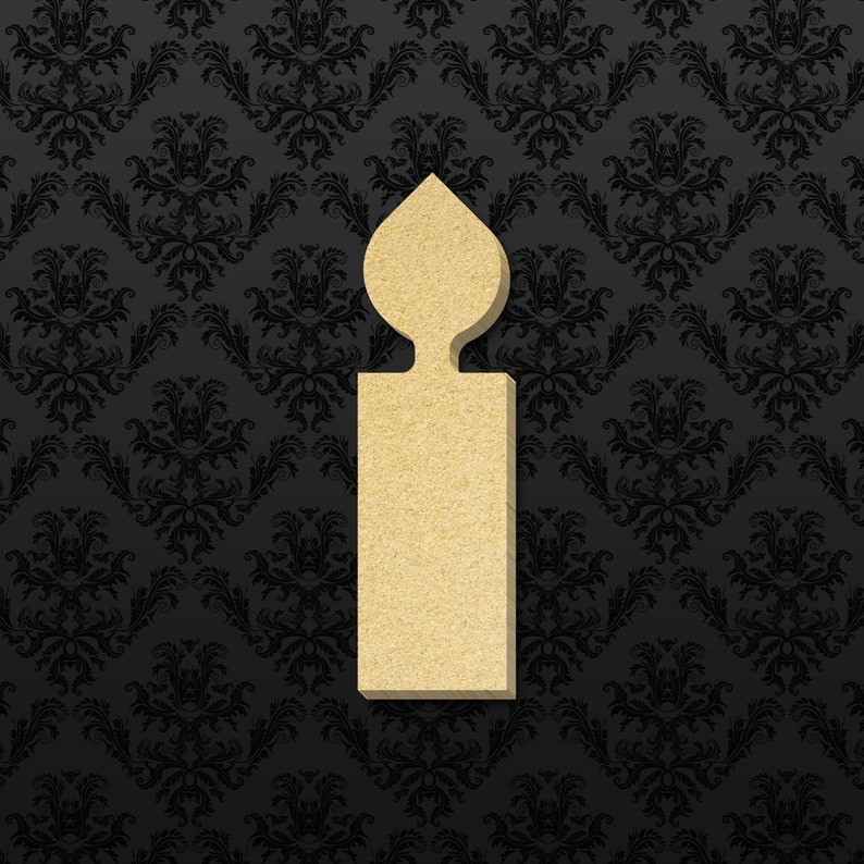 A Housewares Candle Wood Cutout Shape