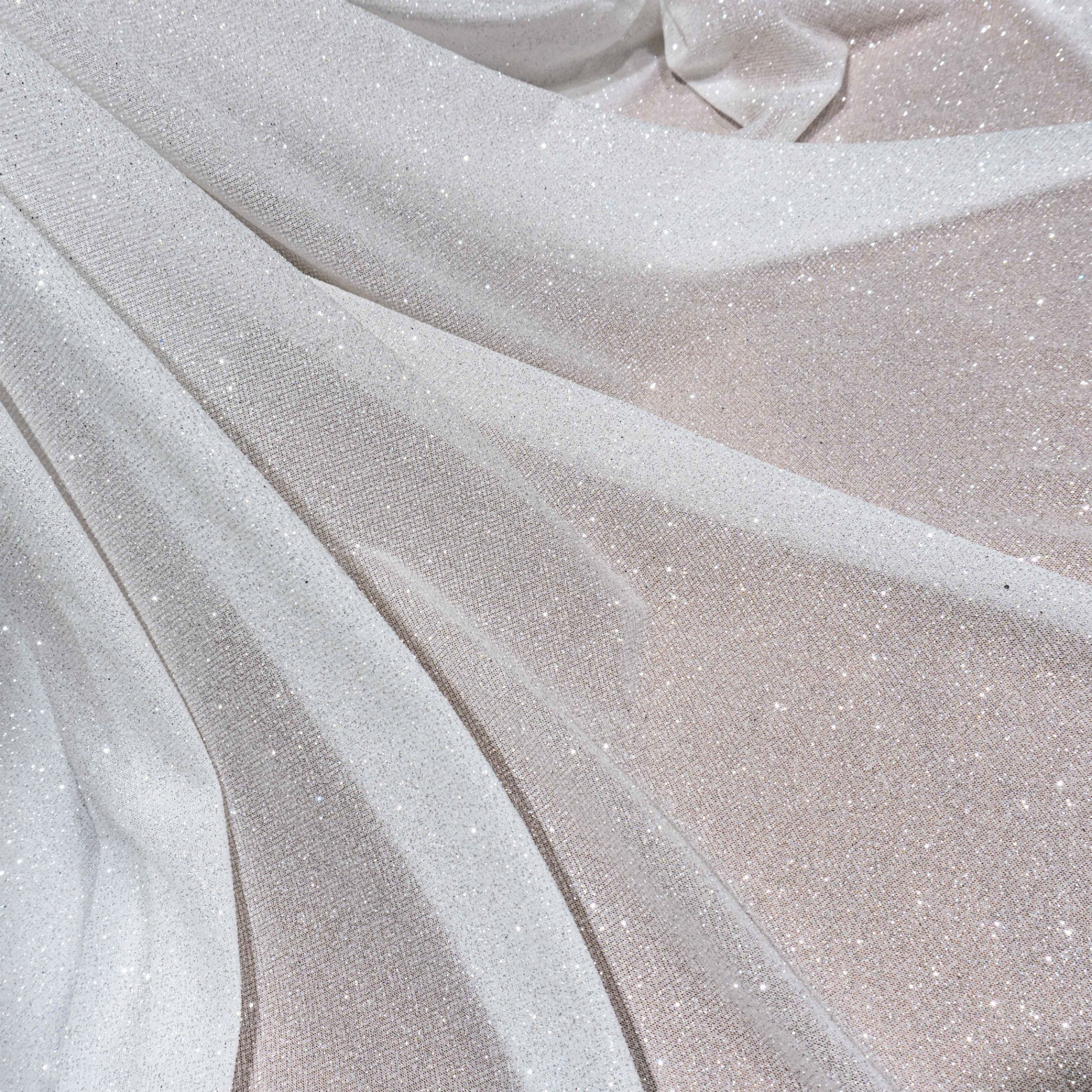 Glitter mesh white fabric Glitter tulle lace fabric Stretch Etsy