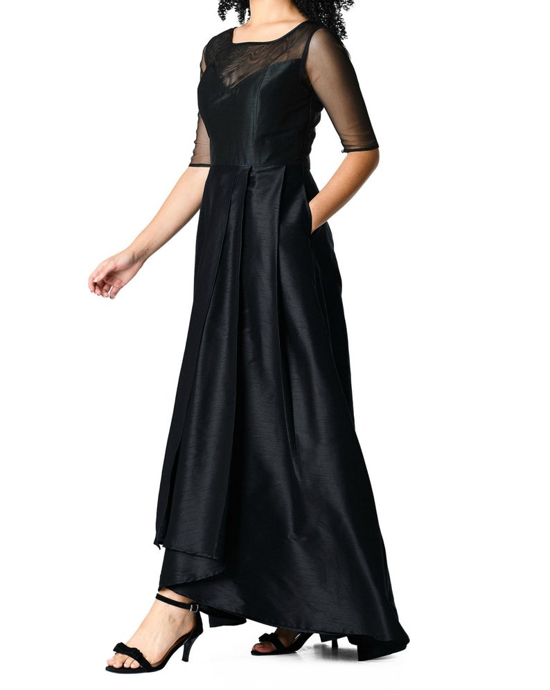 Retro prom dress ball gown Long evening 70s wedding kaftan maxi dress Wedding guest modest maxi dress Fairy wedding bridal shower dress