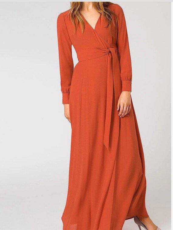 red wrap dress floral