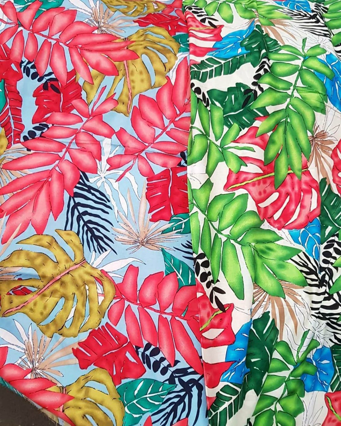 Cotton poplin outdoor fabric Hawaiian tropical fabric by the | Etsy