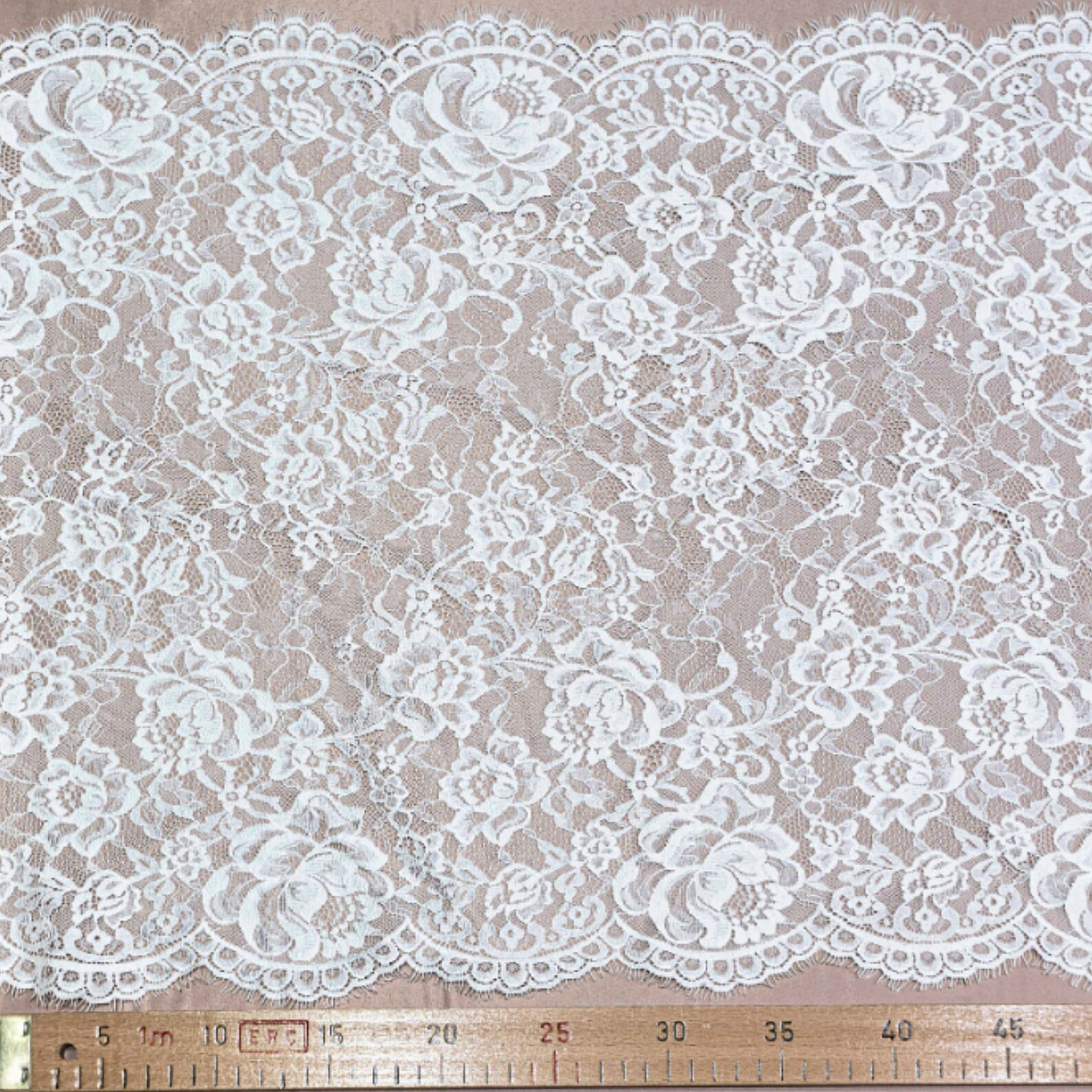 Lingerie lace fabric double scalloped guipure material face Etsy
