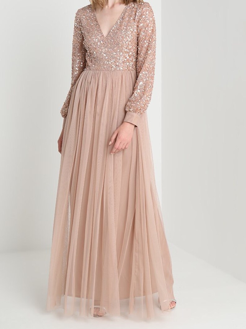 sequin modest dress