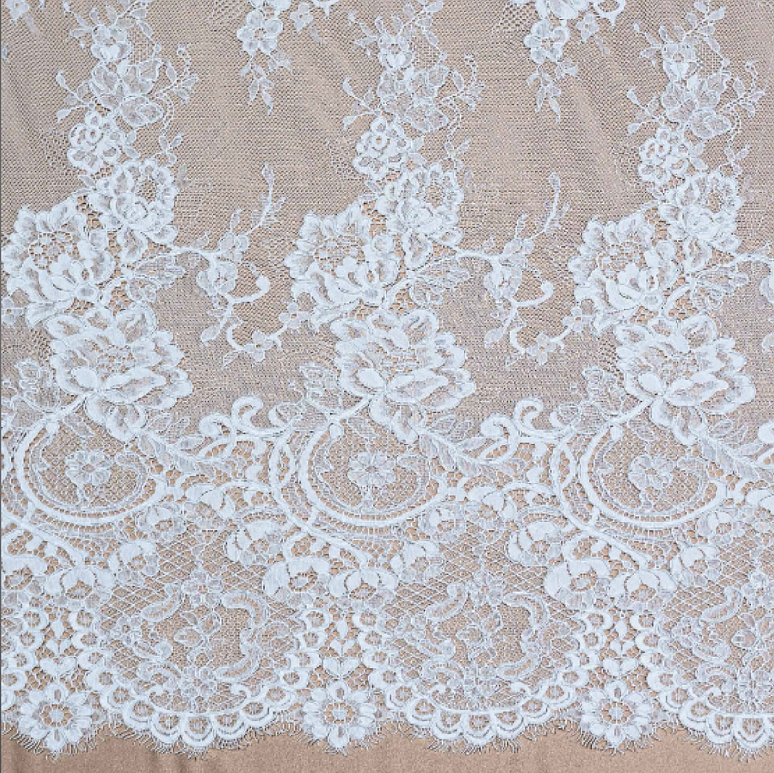 Guipure white bridal flower lace fabric Couture lace fabric | Etsy
