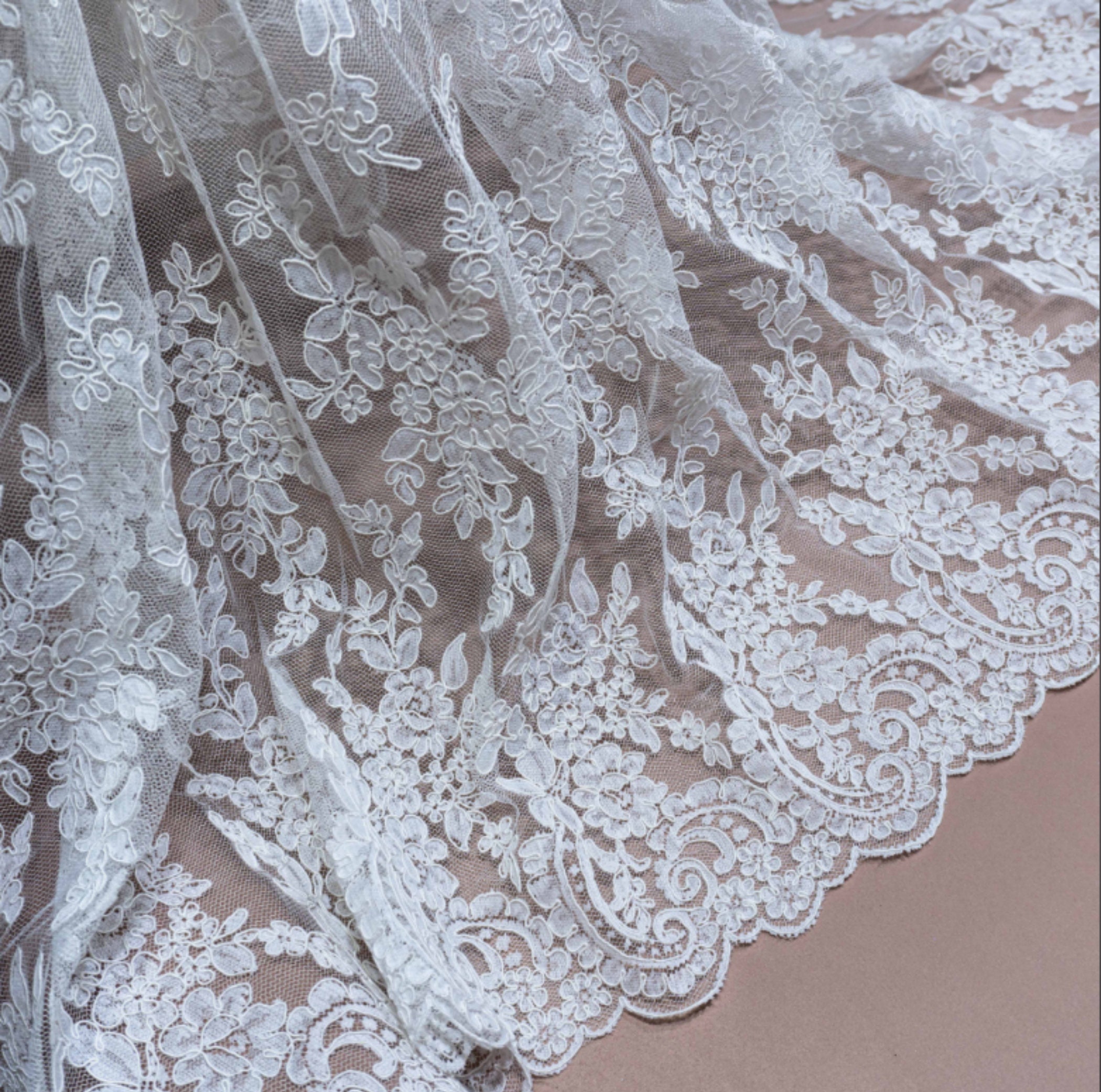 Flower embroidered lace by the yard Etsy