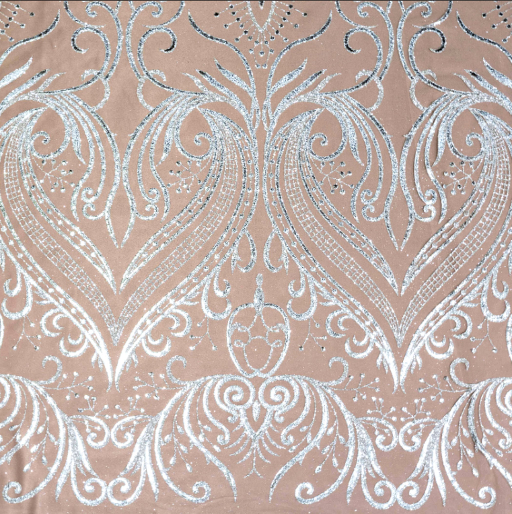 Glitter lace white shiny mesh fabric Bridal lace by the yard Etsy