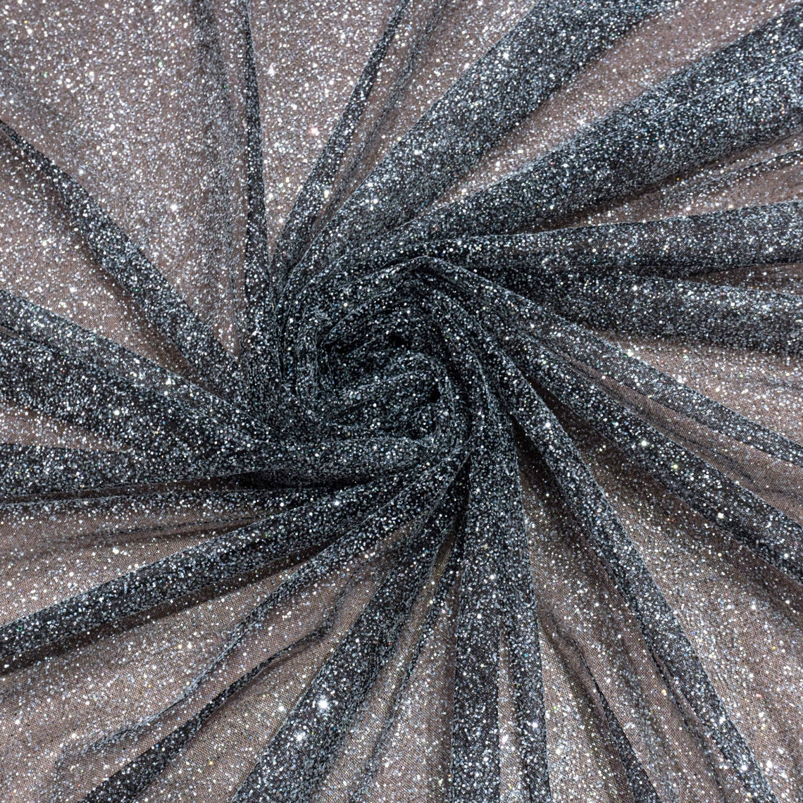 Glitter mesh tulle lace fabric Black shiny lace fabric Bridal Etsy