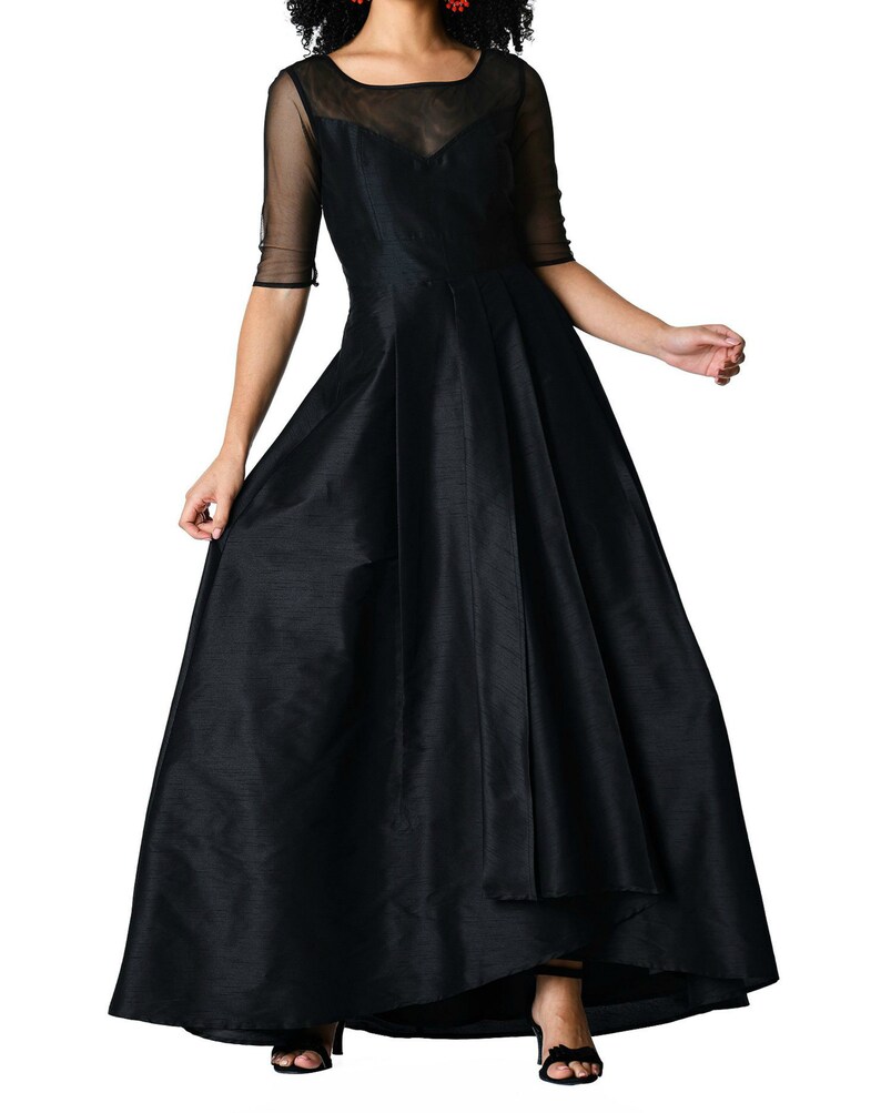 Retro prom dress ball gown Long evening 70s wedding kaftan maxi dress Wedding guest modest maxi dress Fairy wedding bridal shower dress