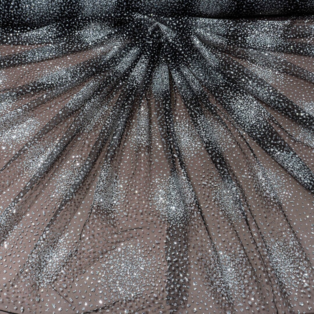 Glitter Black Lace Shiny Mesh Fabric White Glitter Mesh Lace Etsy