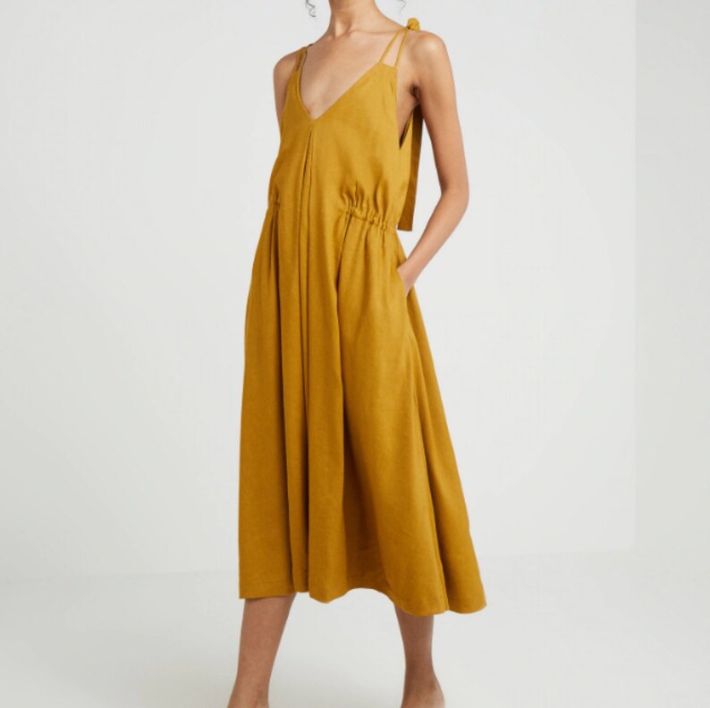 womens yellow sundress