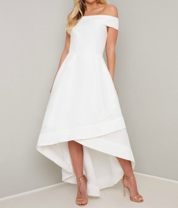 off the shoulder bridal shower dress