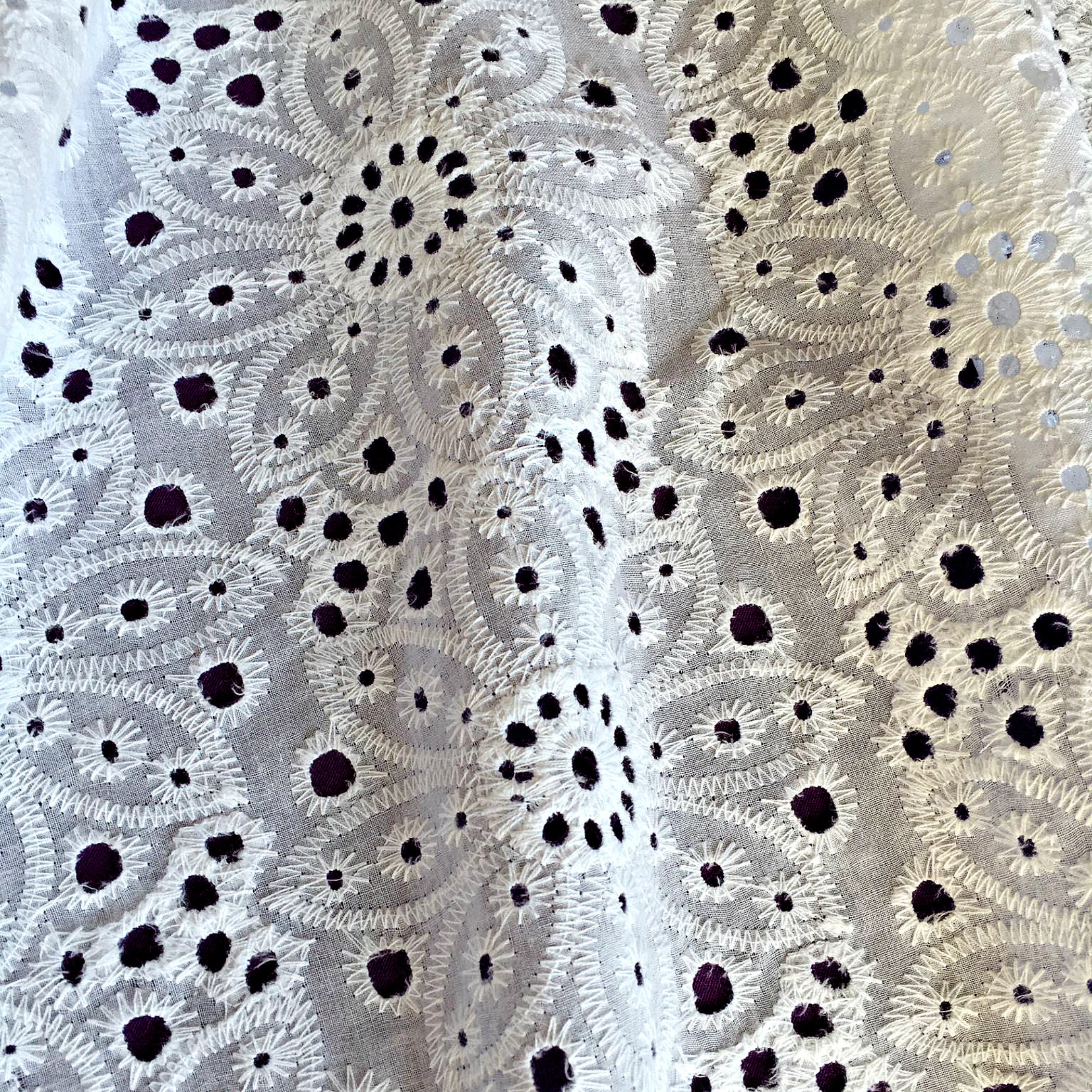 Eyelet cotton doll clothes fabric Eyelet gutwork flower white Etsy