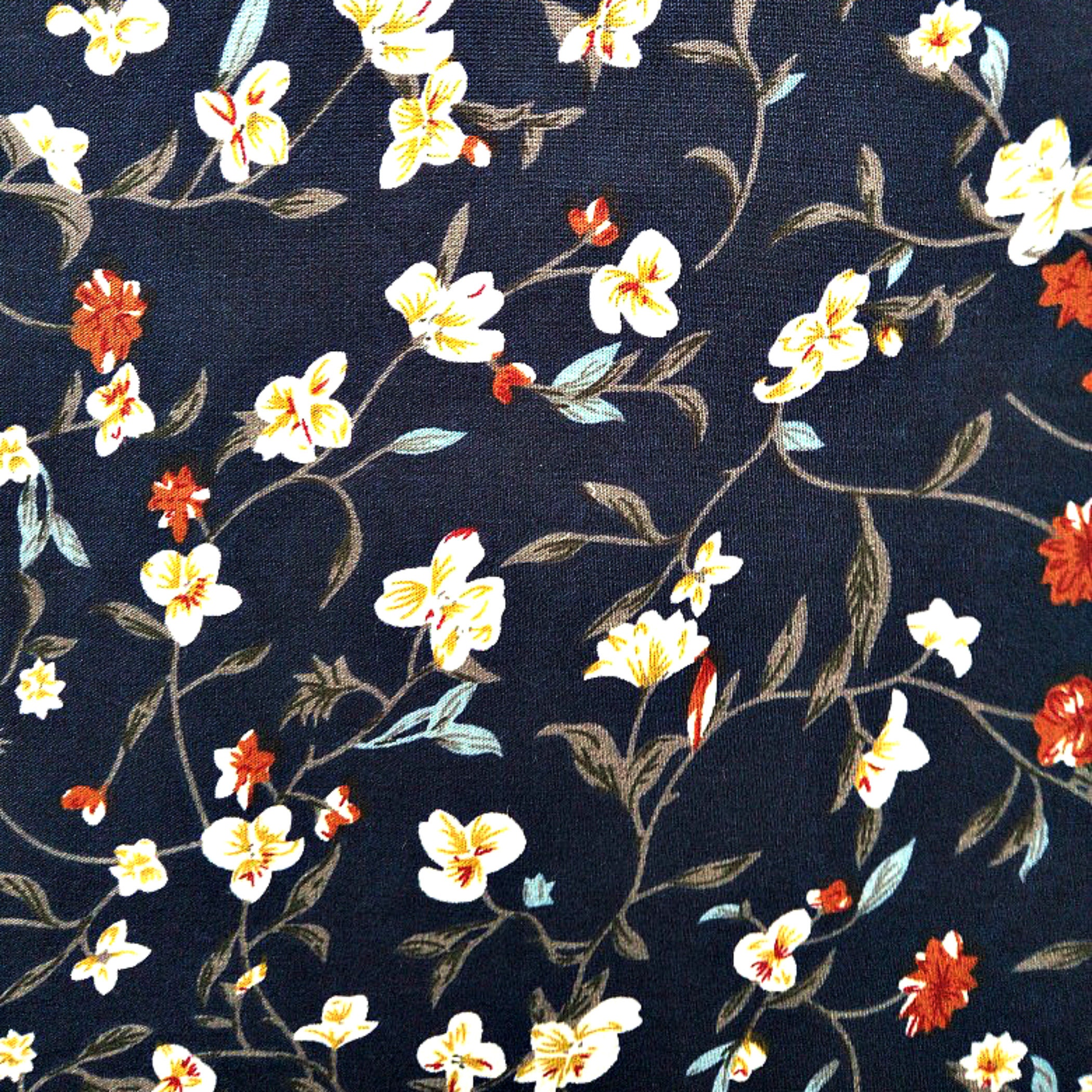 Batiste fabric cotton poplin Soft cotton floral rayon fabric | Etsy