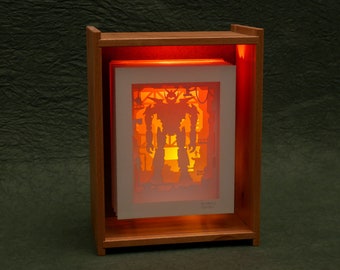 Mecha light box / shadow box - red/yellow