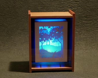 Rotunda -blue/green light box / shadow box