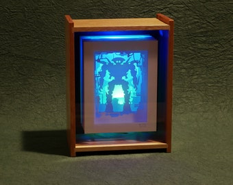 Mecha 2 light box / shadow box - blue/green