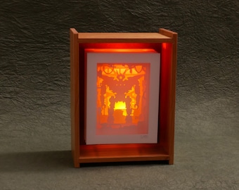 Mecha 02 light box / shadow box - red/yellow