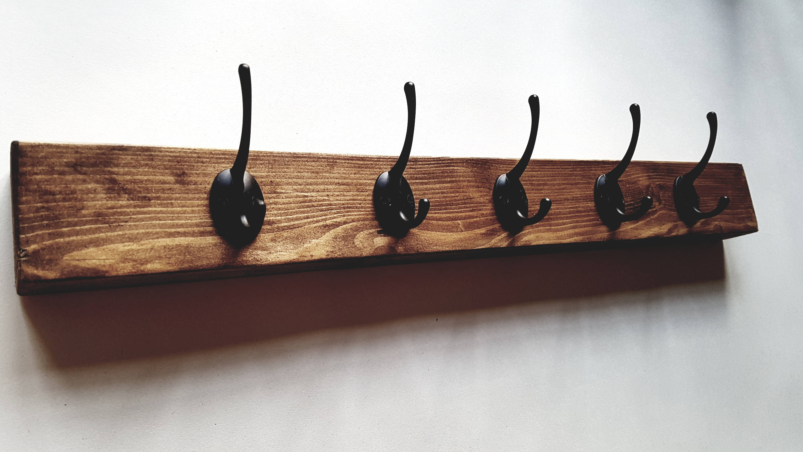 Wooden Coat & Hat Rack With 3 4 5 or 6 Hooks Rustic Etsy UK