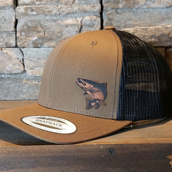 Trout Fishing Hat, Brown Trout Fly Fishing Hat, Fly Fisherman Gifts, Fly Fishing Hat, Fly Fishing Gifts, Dad Gifts, Brown Trout Patch Hat