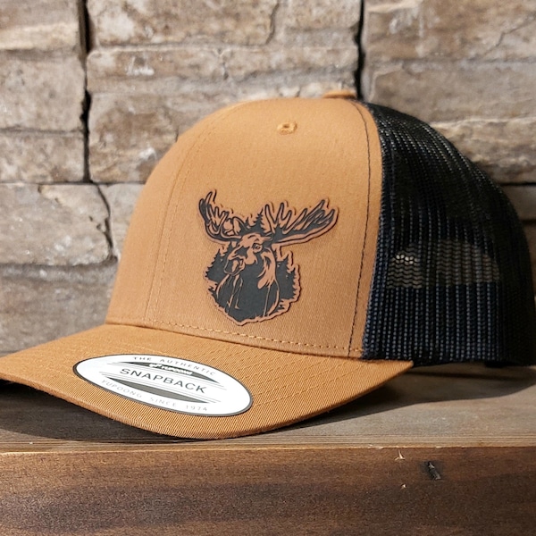 Moose Hat, Bull Moose Trucker Hat, Moose Hunter Hat, Moose Lover Birthday Gifts, Dad Hunting Hat, 2024 Custom Hunting Gifts, Moose Patch Cap