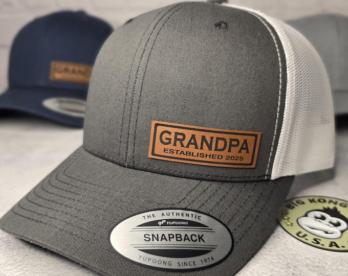 CUSTOM GRANDPA HAT, Grandpa Cap Custom Established Year New Grandpa Hat, Pregnancy Announcement Gifts, Best Custom Grandpa Gift ideas