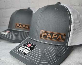Papa Hat, Papa Baseball Cap, Custom Papa Gift, Papa Birthday Gift, Pregnancy Announcement Gifts, Personalized Papa Hat, Richardson 112 Hats